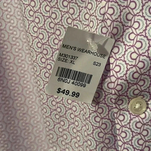 Egara Men's Long Sleeve Paisley PrintSlim Fit Stretch Dress Shirt XL - Picture 4 of 4